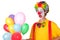 Colorful clown with balloons