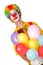 Colorful clown with balloons