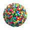 Colorful coated chocolate candies in the shape of a sphere