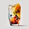 Colorful cocktail drink. Generative AI.