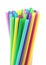 Colorful cocktail straws, on white background