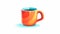 Colorful Coffee Mug Icon On White Background