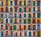 Colorful collage made of doors from Rome