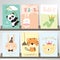Colorful collection for banners,Flyers,Placards with panda,rabbit,bear,tiger,reindeer and worm