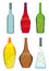 Colorful Collection of Bottles of Alcoholic Drinks- illustration