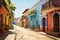 Colorful colonial architecture in a Latin