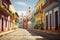 Colorful colonial architecture in a Latin