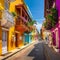 Colorful colonial architecture and vibrant street life in Cartagena