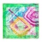 Colorful colored batik silk scarf isolated