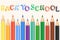 Colorful Colored Pencils set. Realistic pencils. Back to School background. Vector