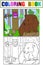 Colorful and coloring picture, animals in the forest. Bear, rodents and birds. Raster