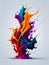 colorful colorsplash like smoke on white background, generative AI