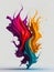 colorful colorsplash like smoke on white background, generative AI