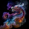 Colorful colourful Chinese magical ghost spirit style dragon roaring