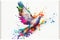 Colorful colourful dove of peace bird watercolor illustration