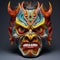 Colorful Comic Book Mask With Grotesque And Macabre Design