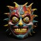 Colorful Comic Book Mask With Grotesque And Macabre Todd Schorr Style