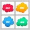 Colorful comic clouds background design