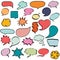 Colorful comic speech bubbles, dialogs