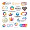 Colorful company and brand logos