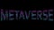 Colorful concave word Metaverse outline isolated on black background. Cyan and purple colors