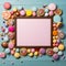 Colorful Confections in Focus Doughnut Illustrations Candy Backgrounds and Aesthetic Frames