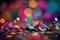 Colorful confetti background. Bokeh style. AI art generated-