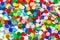 Colorful confetti background. festive decoration