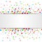 Colorful Confetti banner with place for text isolated on white background