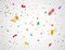 Colorful confetti falling on transparent background. Shiny festive confetti and tinsel. Bright party backdrop. Holiday