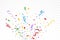 Colorful confetti isolated on transparent background. Confetti vector illustration for festival background. Multicolor party