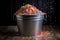 colorful confetti overflowing from a large bucket, ready for celebration