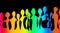 Colorful Connected People Silhouettes Abstract. Creative Concept Idea of Diversity, Social group and contemporary