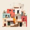 Colorful Contemporary Houses: A Minimalistic Paper Collage Inspired By Mexican Expressionist Architecture