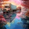 Colorful Convoy: Trucks Journeying Through a Vibrant Landscape