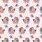 Colorful cookie and rose in a seamless pattern design