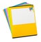 Colorful copybooks with empty card