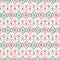 Colorful Coral and Aqua Handdrawn Lace Pattern with Diamonds and Dots. Classic Elegant Vector Seamless Background