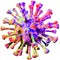Colorful coronavirus cell macro