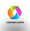 Colorful Corporate Logo. Hexagon Icon Vector