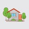 Colorful Cottage Flat Design Residential Houses Vector