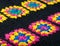 Colorful cotton granny square. Crochet texture close up photo