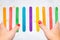 Colorful counting rods for kids to learn mathematics on white background