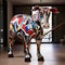 Colorful Cow Sculpture: A Vibrant Blend Of Performance Art And 3d Design