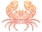 Colorful crab decorative doodle design