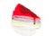 Colorful crape cake on white background with Selective