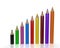 Colorful crayons chart for back to school concept border or banner