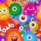 Colorful crazy cartoon monster seamless pattern.