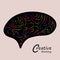 colorful creative brain.smart brain logo.sign of creative thinking.power of thinking