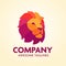 Colorful Creative Lion Head Logo Design